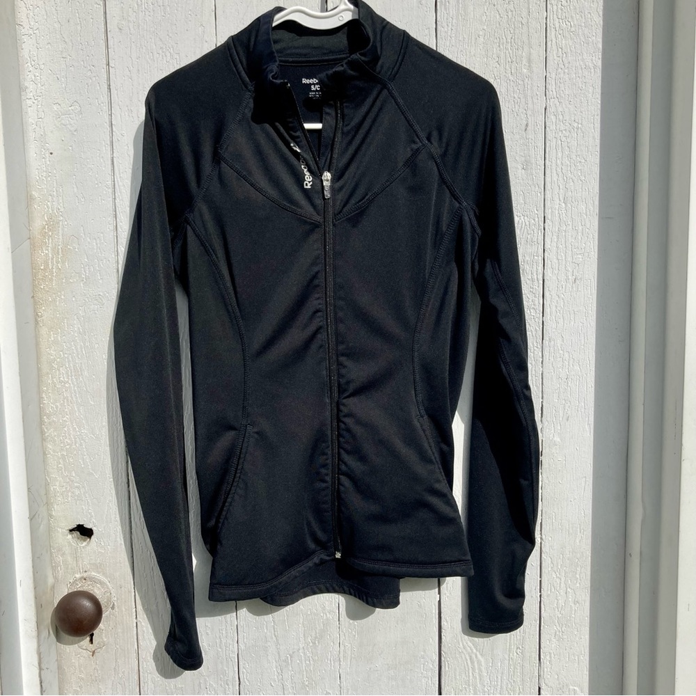 Reebok Long Sleeve Zip-up Jacket Size S/CH Dark Gray 88% Polyester 12% Spandex